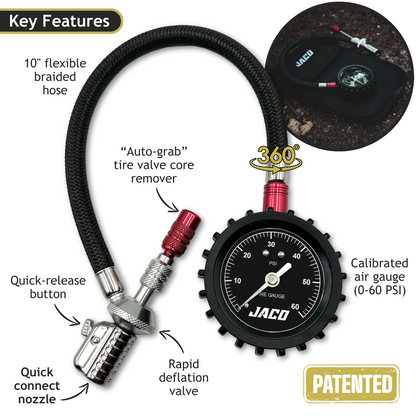 Lightning™ RX4 Tire Deflator with Gauge - 60 PSI | Quick-Connect Rapid Air Down Tool for Off Road 4x4