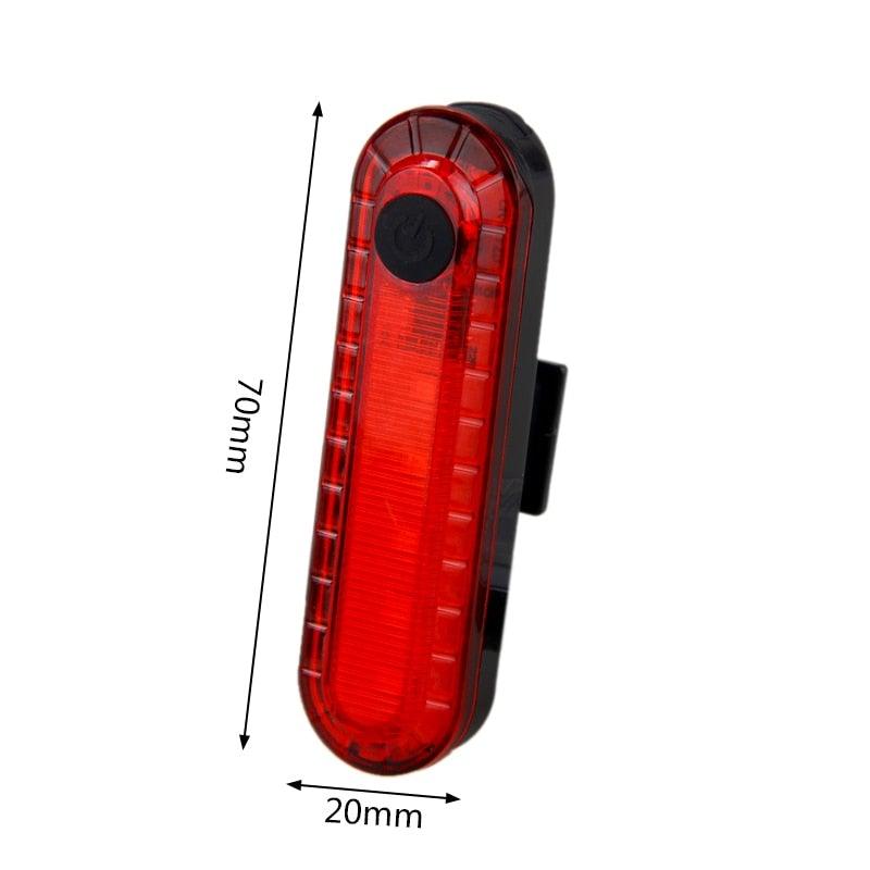Stevvex USB rechargeable bicycle tail light, red LED with clip mount, 70mm long on Tampa Home & Garden Store
