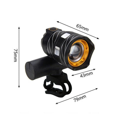 Zoomable LED bicycle front headlight with USB rechargeable battery by Stevvex on Tampa Home & Garden Store