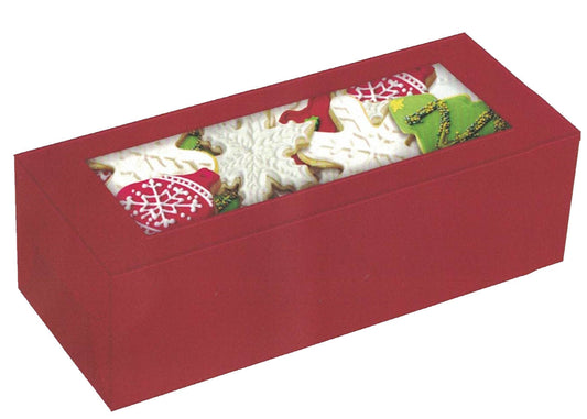 Boîte à friandises moyenne avec fenêtre (lot de 2) - Rouge