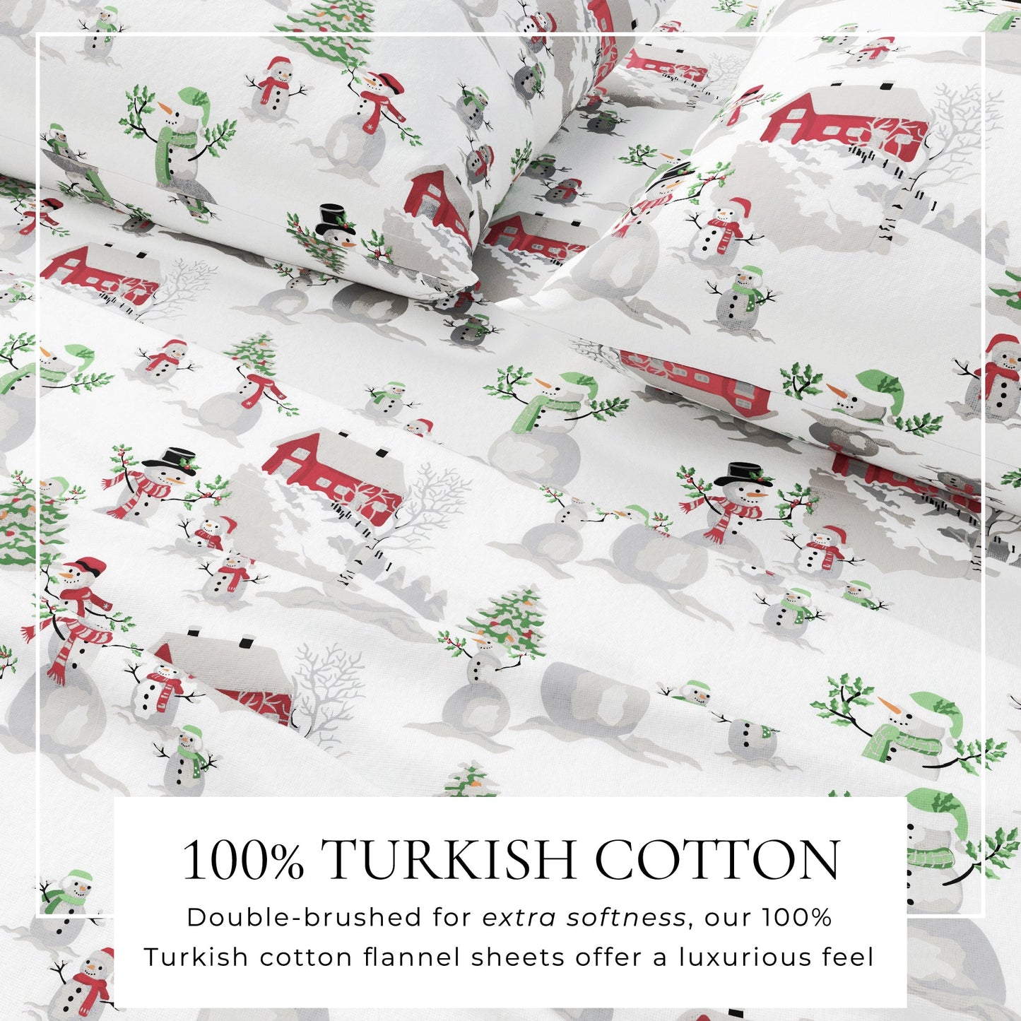 Classic Turkish Cotton Flannel Sheet and Pillow