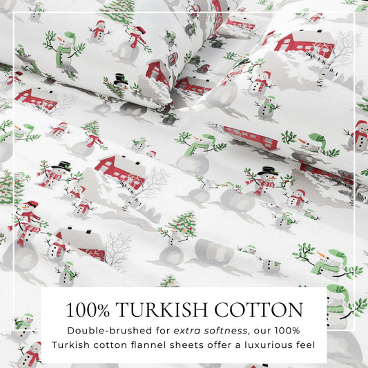 Classic Turkish Cotton Flannel Sheet and Pillow