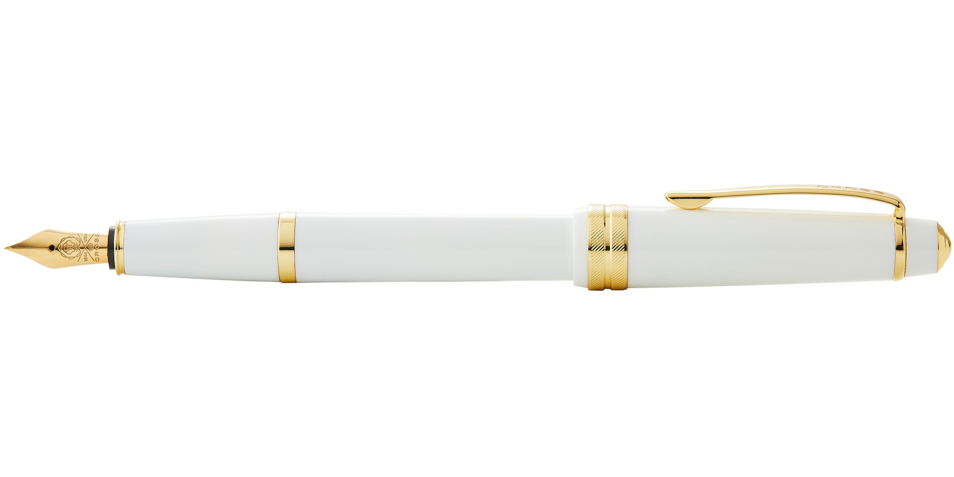 Bailey Light white resin fountain pen with gold-tone trim and extra-fine nib by A.T. Cross on Tampa Home & Garden Store