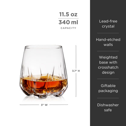 Apollo And The Hand Etched Clear Glass Tumbler