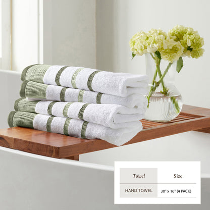 Soft Cotton Bath Towel Set and Stripe Detail