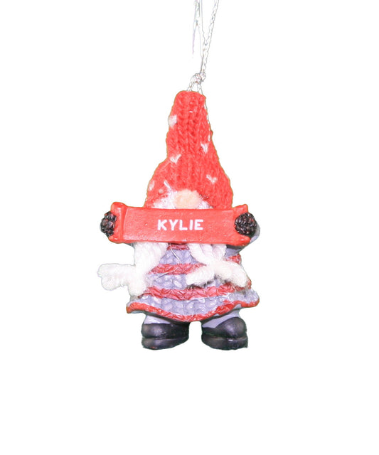 Personalized Gnome Ornament (Letters J-P) - Kylie - Tampa Home & Garden Store