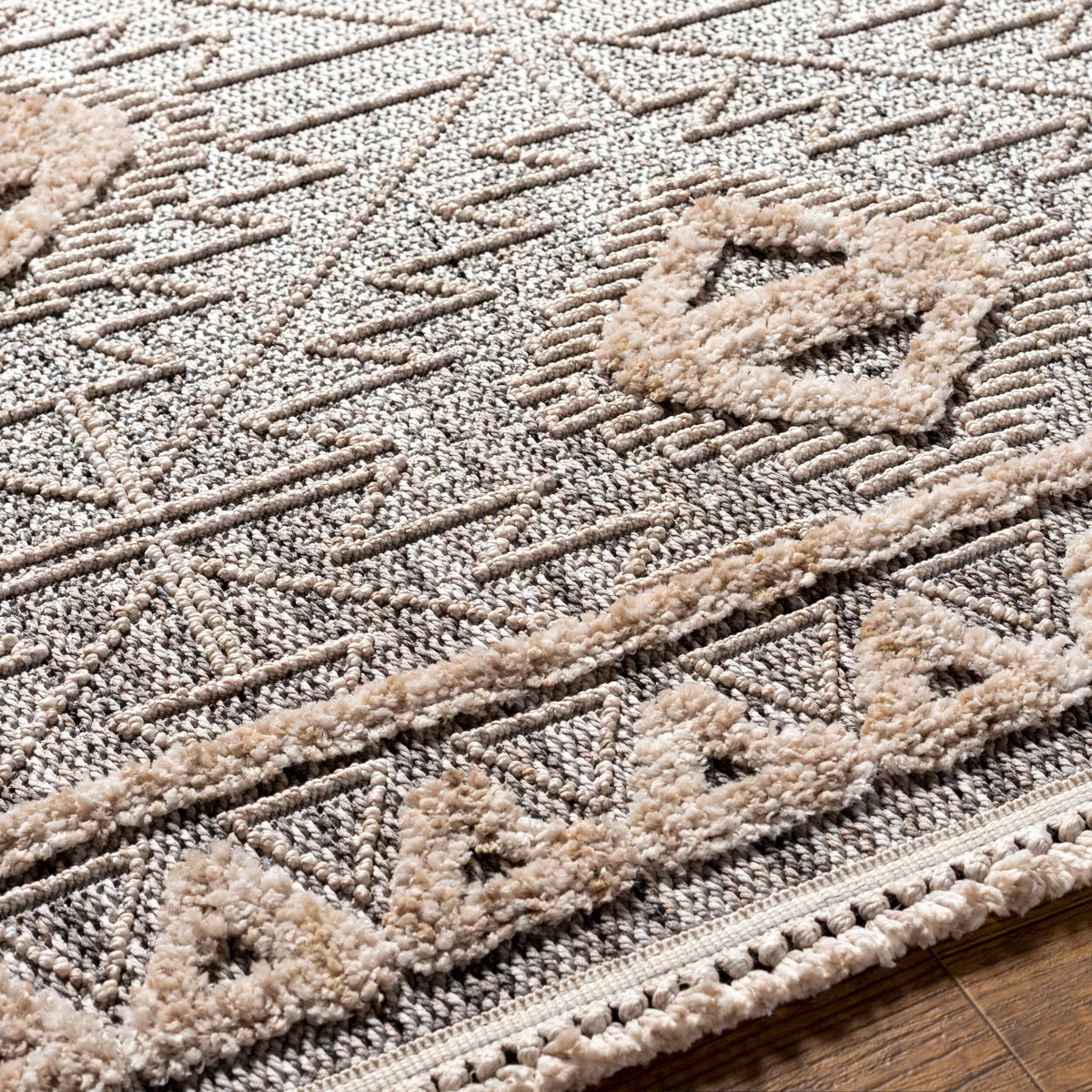 Agoo high-low pile rug in beige and taupe tones Boutique Rugs on Tampa Home & Garden Store