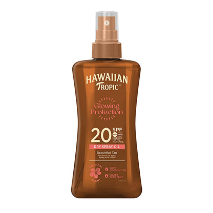 Bronzer amber bottle Hawaiian Tropic Glowing Protection SPF20 Dry Spray Oil by Beauty Care Bag on Tampa Home & Garden Store