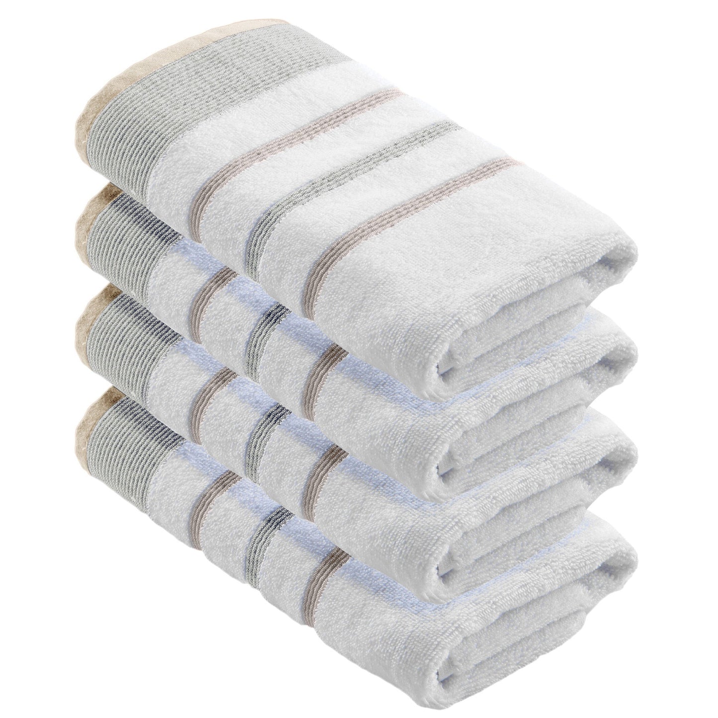 Soft Cotton Bath Towel Set and Stripe Detail