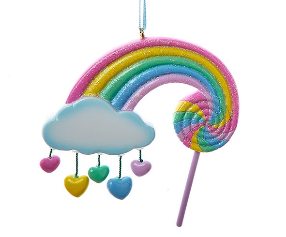 Ornement arc-en-ciel en forme de sucette -