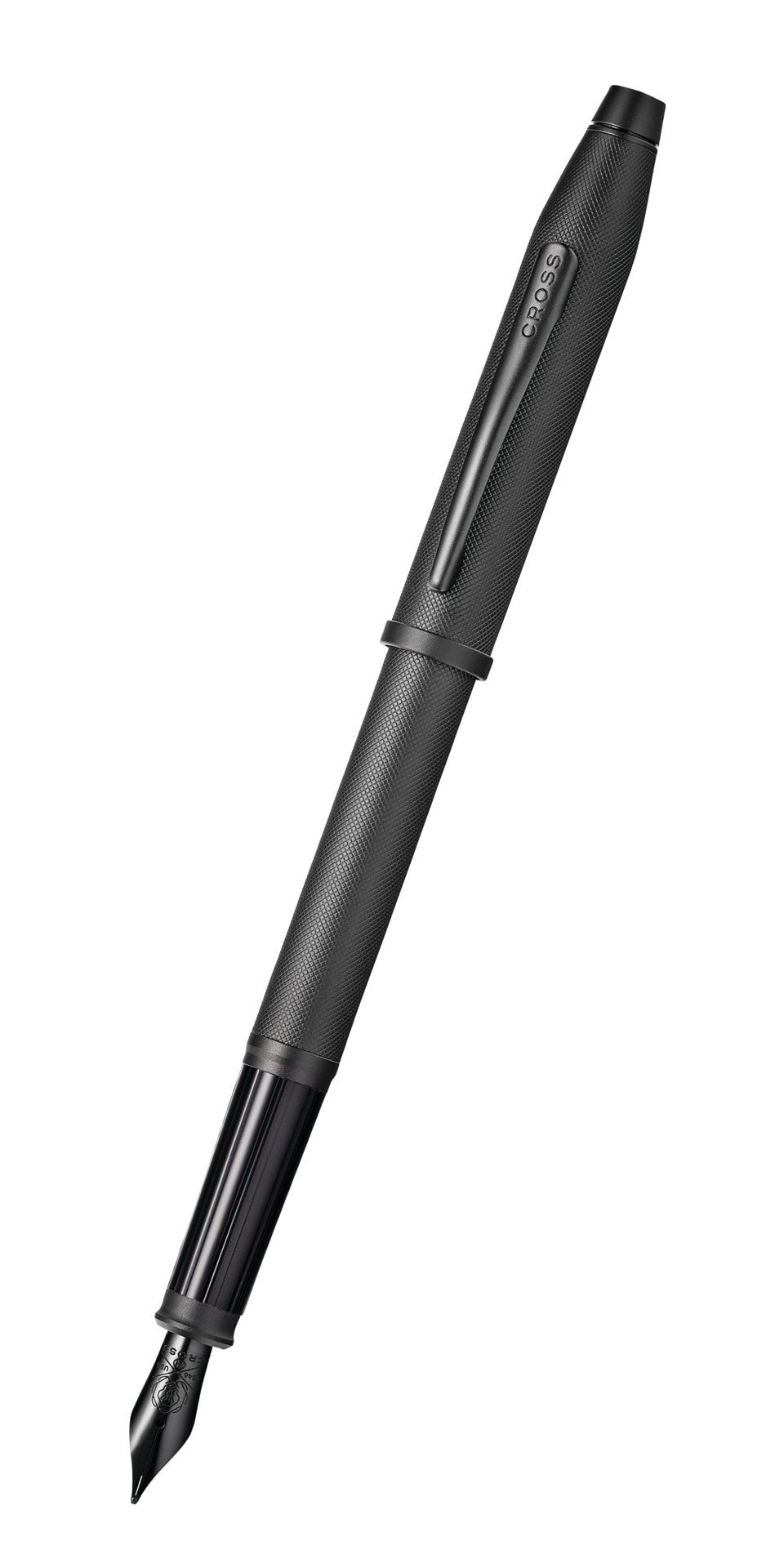 Century II Black PVD micro-knurl fountain pen by A.T. Cross with textured grip and clip on Tampa Home & Garden Store
