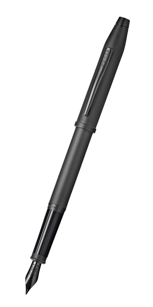 Century II Black PVD micro-knurl fountain pen by A.T. Cross with textured grip and clip on Tampa Home & Garden Store