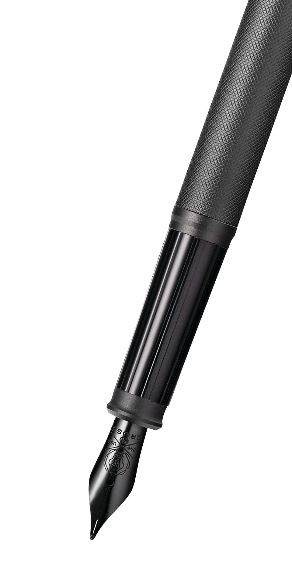 Cross Century II black PVD micro-knurl fountain pen with fine nib and knurled grip A.T. Cross on Tampa Home & Garden Store