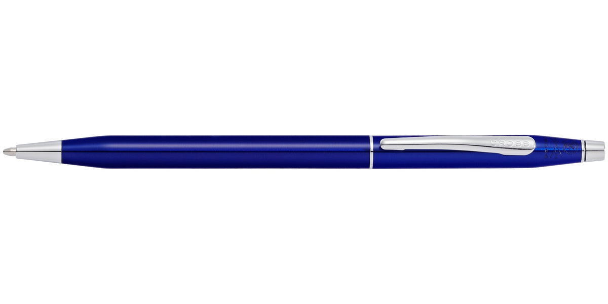 Classic Century translucent blue lacquer ballpoint pen by Cross with silver clip on Tampa Home & Garden Store