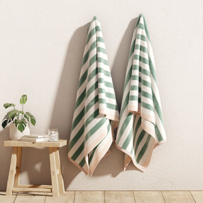 Cabana Cotton Beach Towel and Striped Border