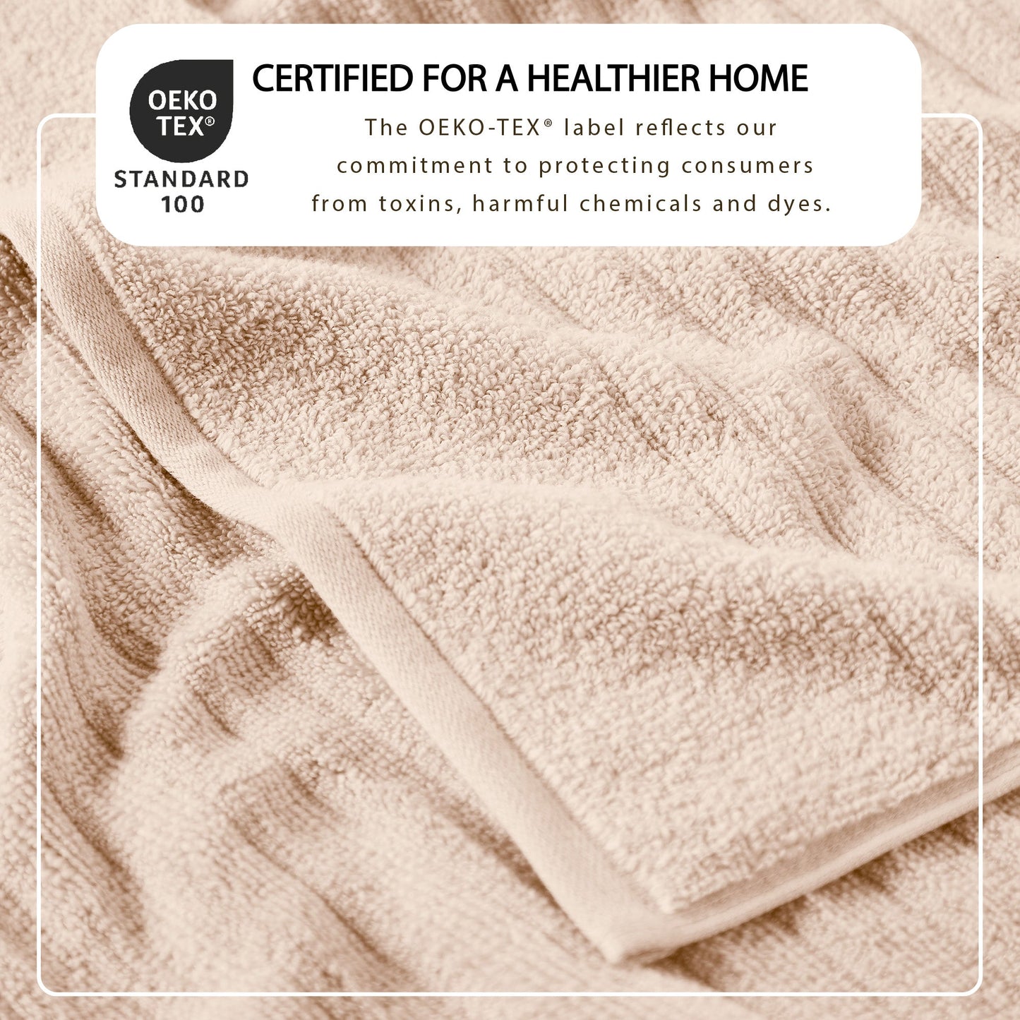 Luxury Combed Cotton and Ribbed Bath Towels