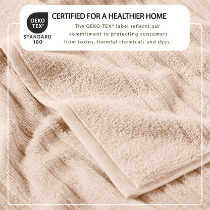 Luxury Combed Cotton and Ribbed Bath Towels