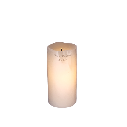 Wavy Edge Glow Wick Pillar Candle -