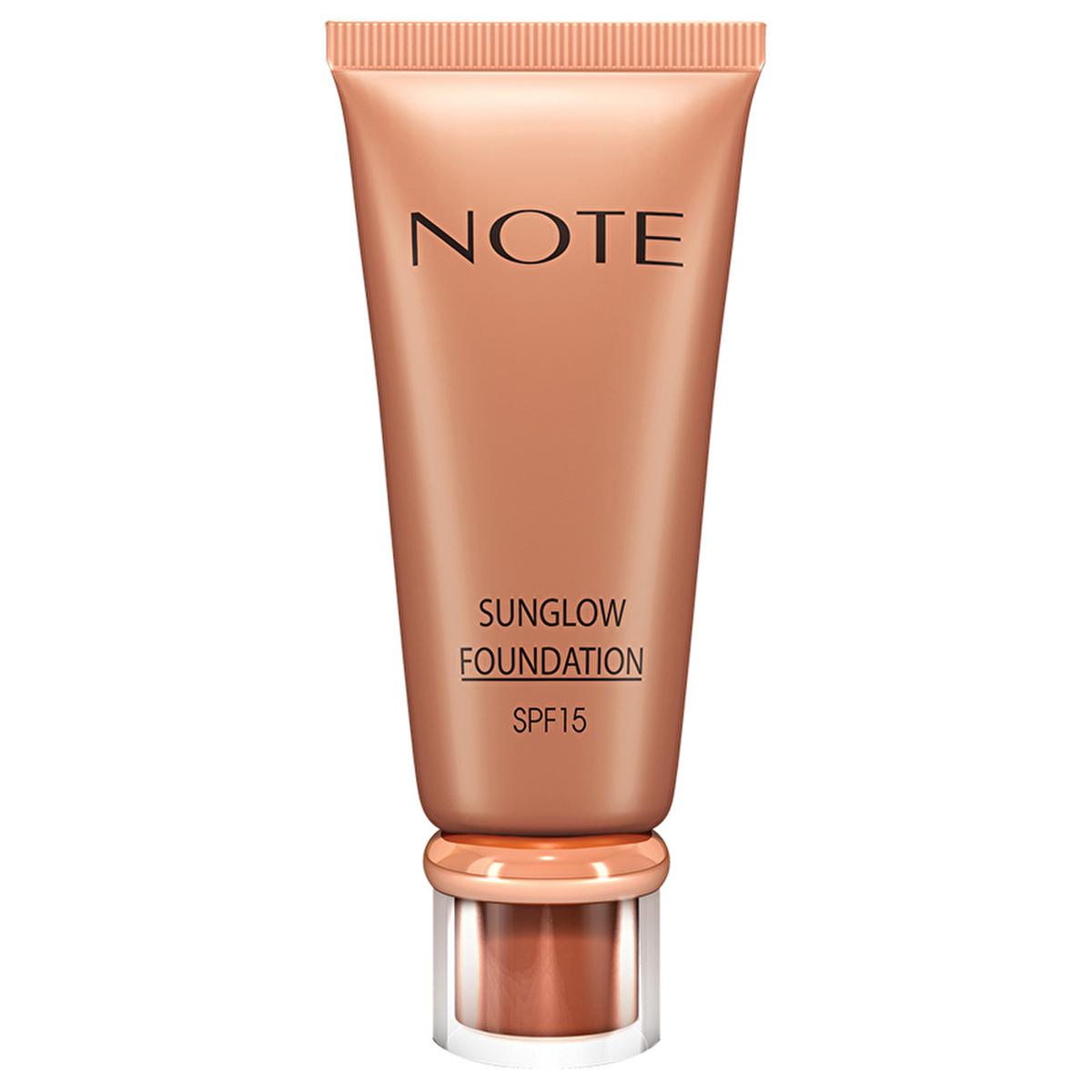 Foundation NOTE Sunglow bronzing foundation in a rose-gold tube with SPF 15 on Tampa Home & Garden Store