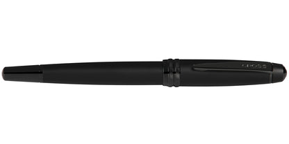 Bailey Matte Black Lacquer Rollerball Pen by Cross, black clip with CROSS branding on Tampa Home & Garden Store