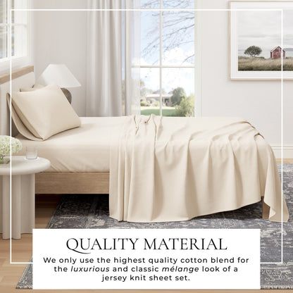 Heathered Jersey and Cotton Blend Bed Sheets
