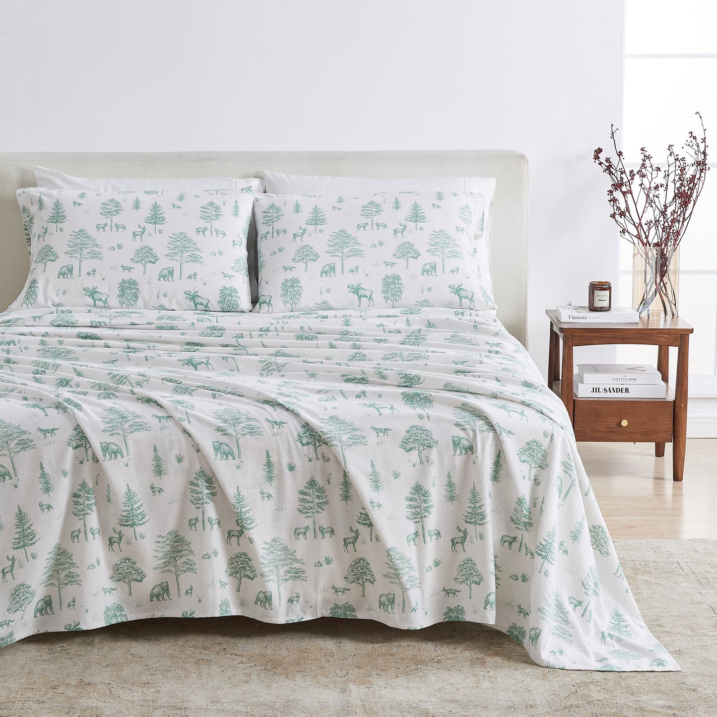 Classic Turkish Cotton Flannel Sheet and Pillow