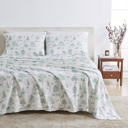 Classic Turkish Cotton Flannel Sheet and Pillow