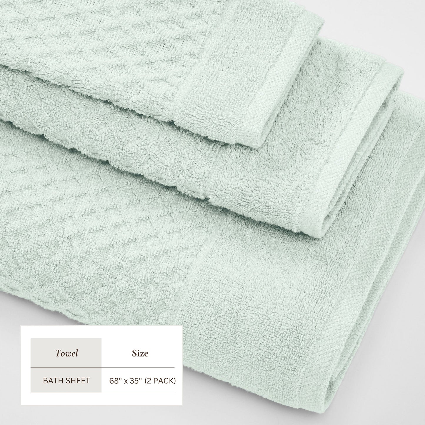 Cotton Diamond Waffle Weave Bath Towel Set