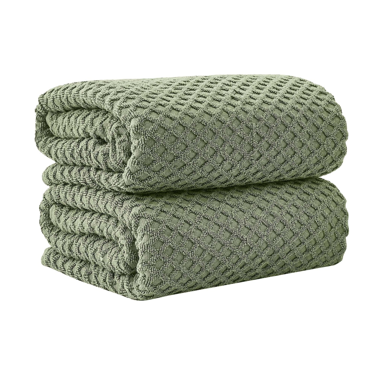 Cotton Diamond Waffle Weave Bath Towel Set