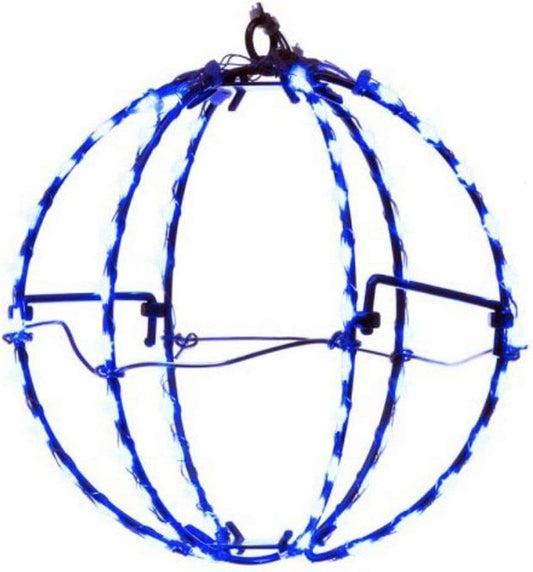 Blue LED Foldable Metal Sphere - 6 Inch - Tampa Home & Garden Store