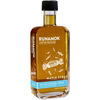 Runamok Maple Salted Caramel Infused Bourbon-Aged Amber Maple Syrup, Limited Release bottle on Tampa Home & Garden Store