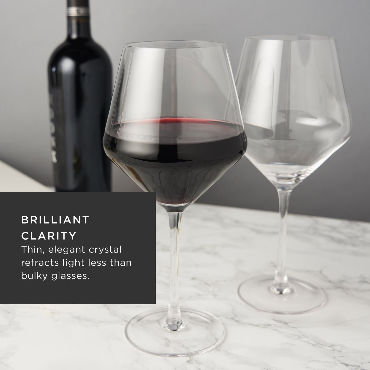 Raye Angled Crystal Burgundy Glasses Pair