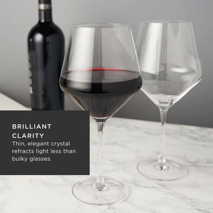 Raye Angled Crystal Burgundy Glasses Pair